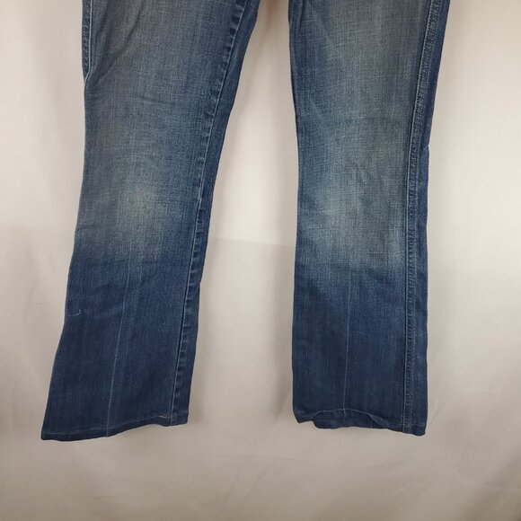 7 Jeans 7 For All Mankind Womens Blue Wash A Pocket Boot Cut Jeans Sz 27 - Picture 3 of 16